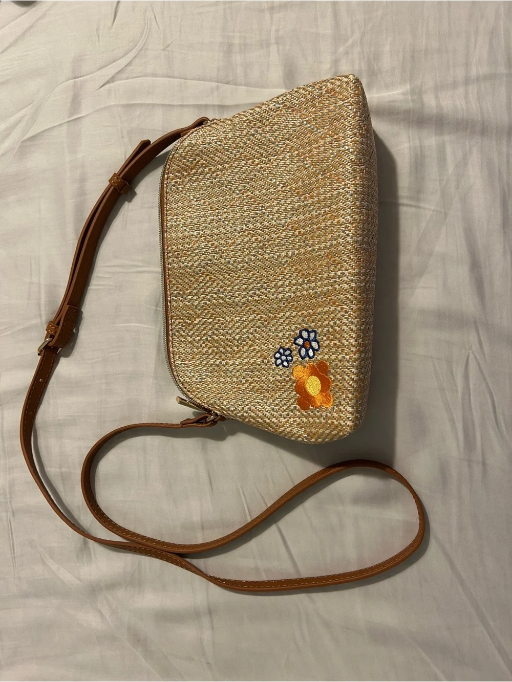 Peanuts Tan and Yellow Snoopy Floral Crossbody Bag - Picture 3 of 6